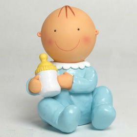 Cake Topper & Money Bank Baby Boy with Bottle
