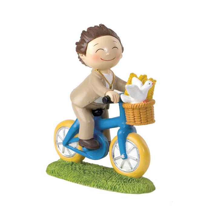 Boy on Bicycle - Communion Figurine