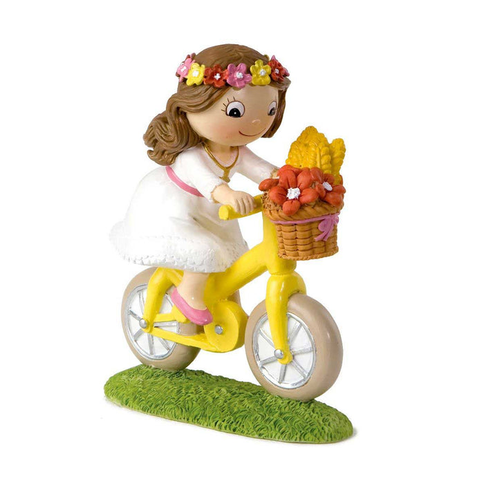 Girl on Bicycle - Communion Cake Topper