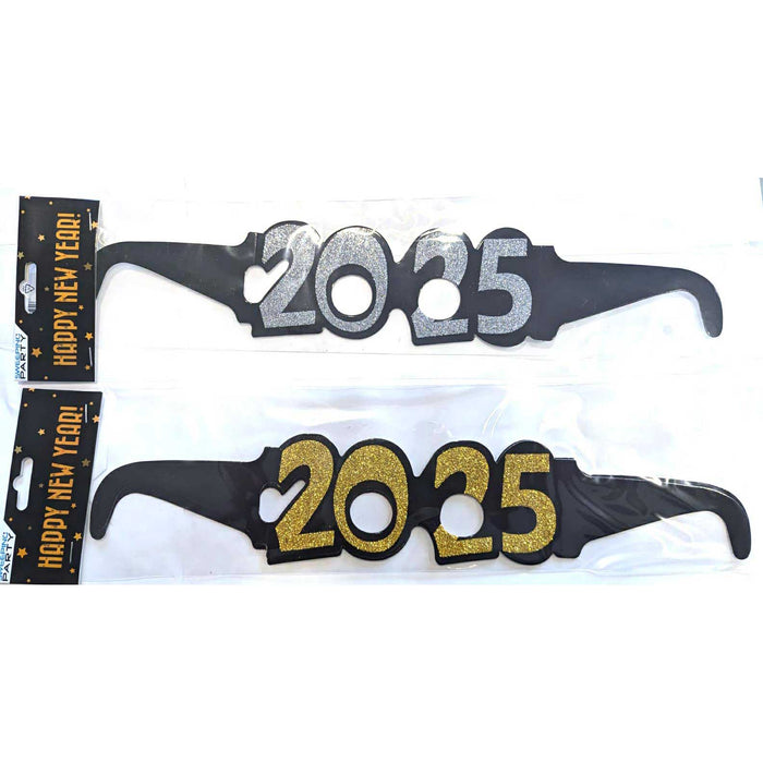 New Year 2025 Glasses in Gold or Silver