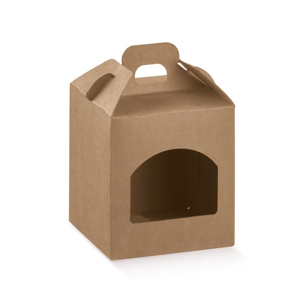 Gift Box with Handle and Window - Kraft