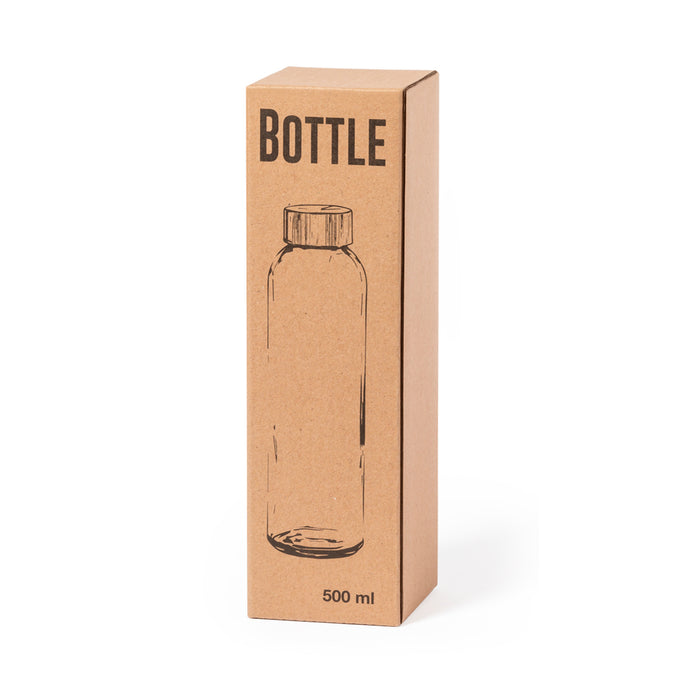 Glass Bottle with Bamboo Screw On Lid