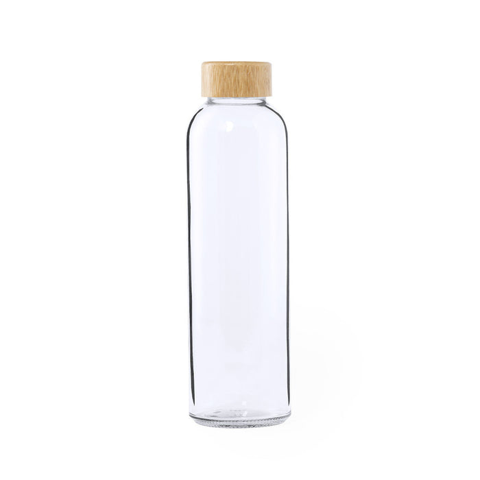 Glass Bottle with Bamboo Screw On Lid