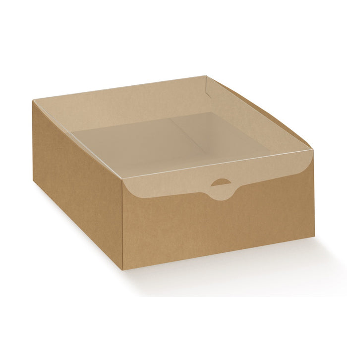 Gift Box Kraft - Transparent Lid - 300X220X80mm