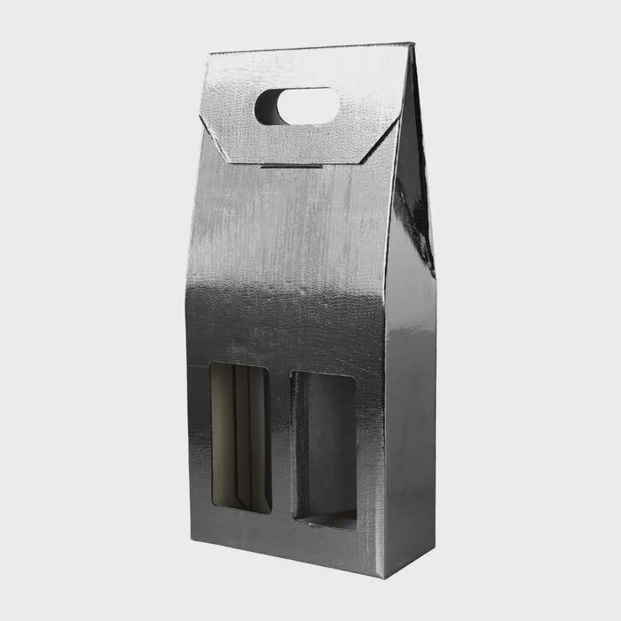Gift Bag - Silver Bottle Bag Double