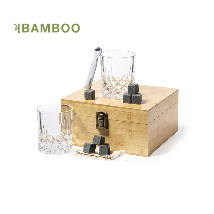 Whiskey Set - 2 Glasses + Natural Stones