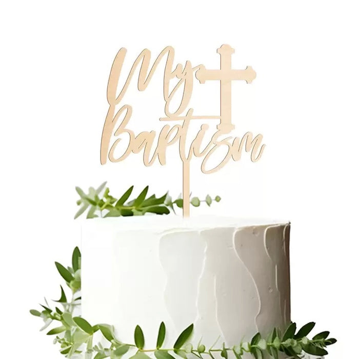 Wood Cake Topper - My Baptism