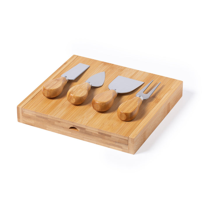 Cheese Knife Set in Foldable Bamboo Box