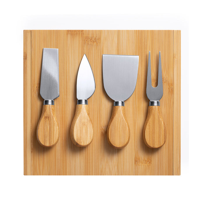 Cheese Knife Set in Foldable Bamboo Box