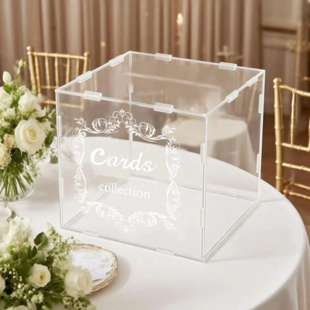 Acrylic Wedding Card Box - Marquee Design — Bow & Ribbon