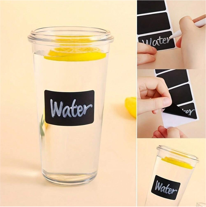 Black Waterfproof Reusable Labels - 5.5 x3.5cm