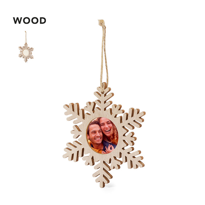 Wood Christmas Tree Ornaments with Photo Slot