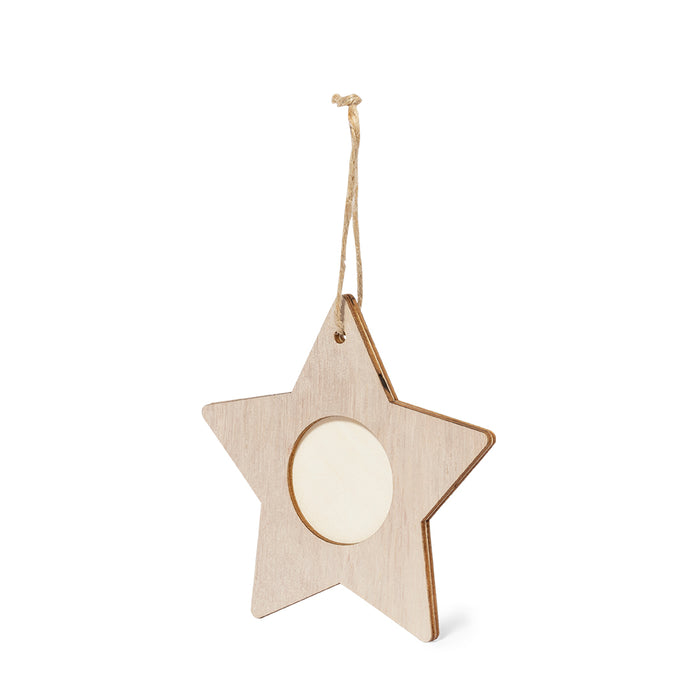 Wood Christmas Tree Ornaments with Photo Slot
