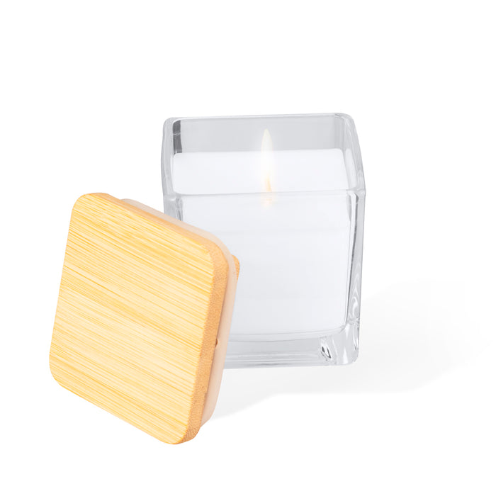 Aromatic Candle in Glass Jar with Bamboo Lid