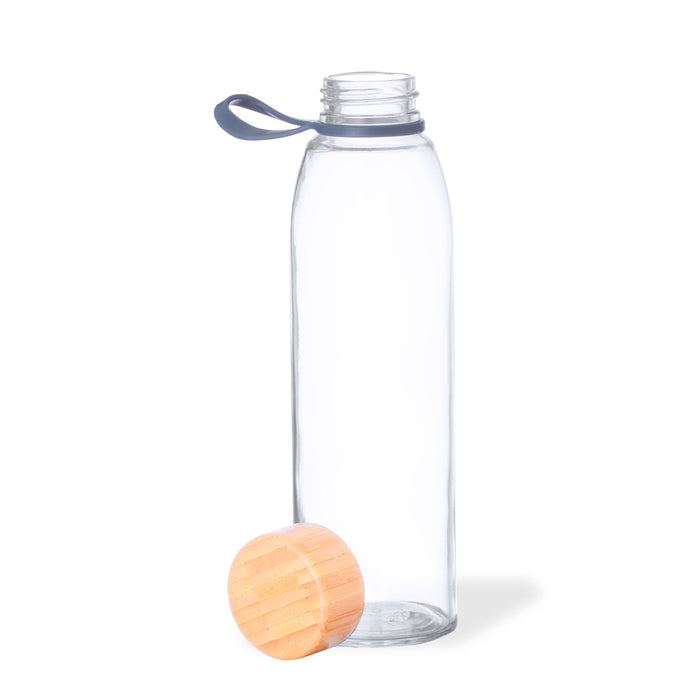 Glass Bottle with Bamboo Screw and Silicone Handle