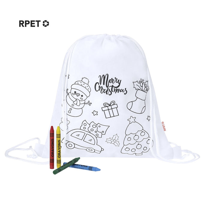 Colour-in Christmas Drawstring Bag 25 x 30cm