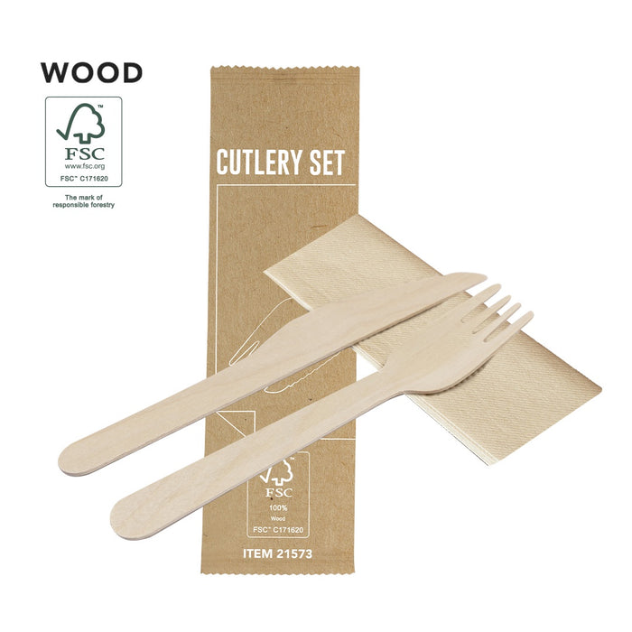 Eco Friendly Cutlery X2 and Napkin Set