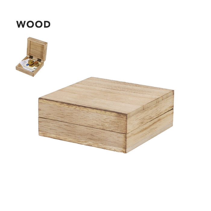 Wood Presentation Box - 9 x 3.5 x 9 cm
