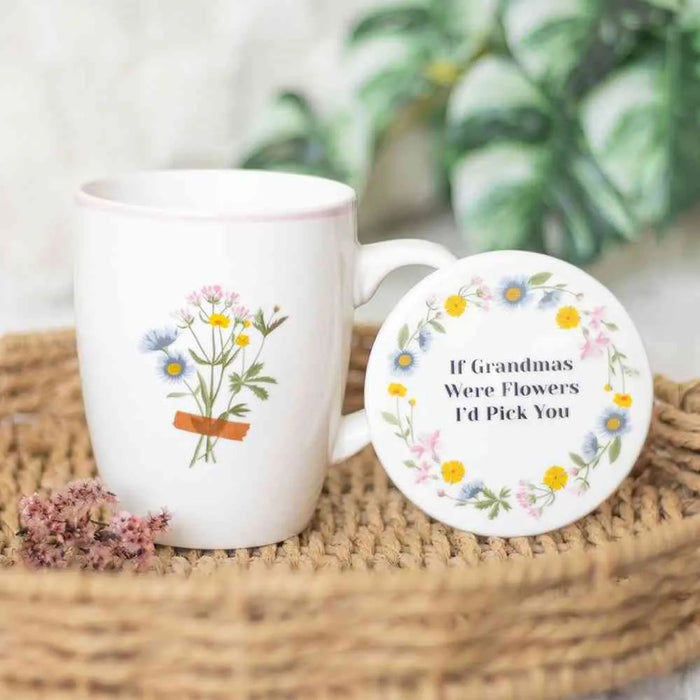 If Grandmas Were Flowers Floral Mug and coaster set