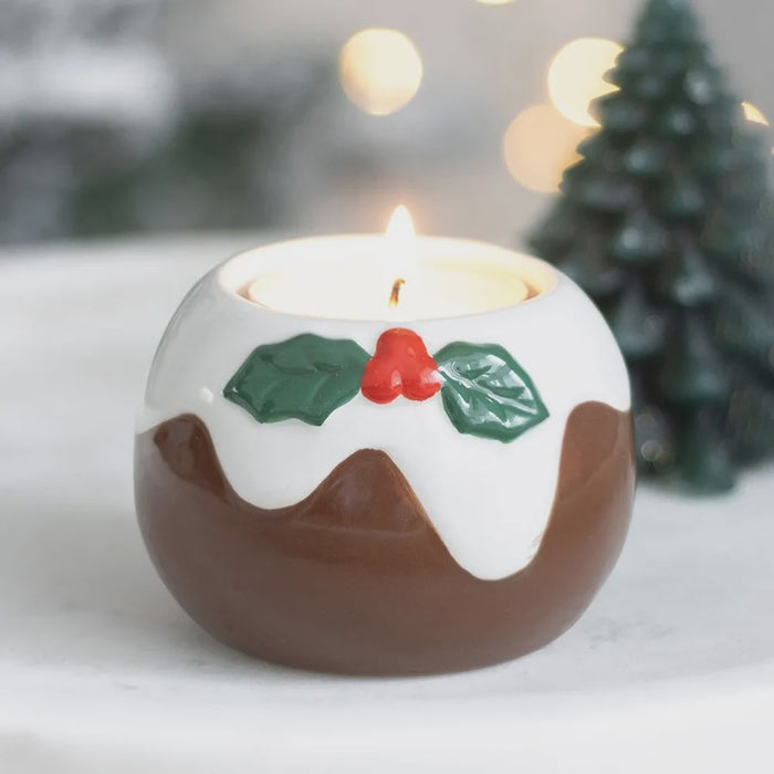 Xmas Pudding Tealight Candle Holder