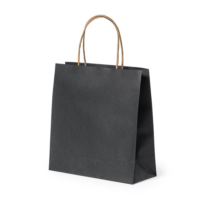 Gift Bag - Black Paper - 22 x 23 x 9 cm