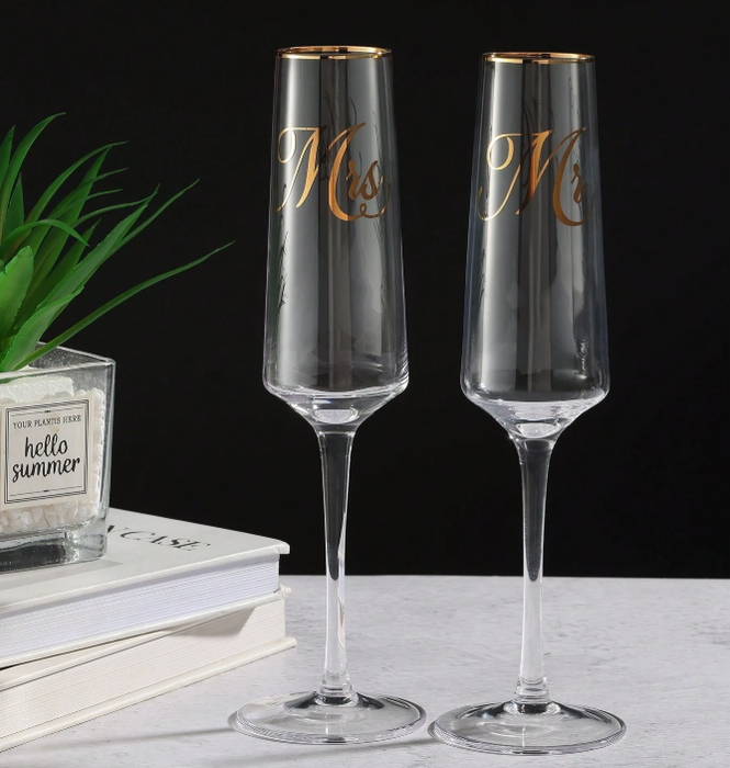 Mr and Mrs Champagne Flutes