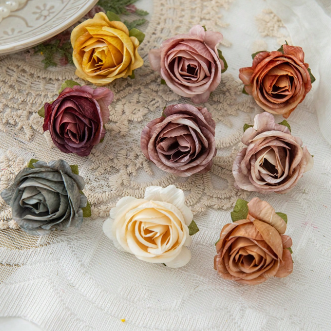 Mixed Colour Rose Flower Head