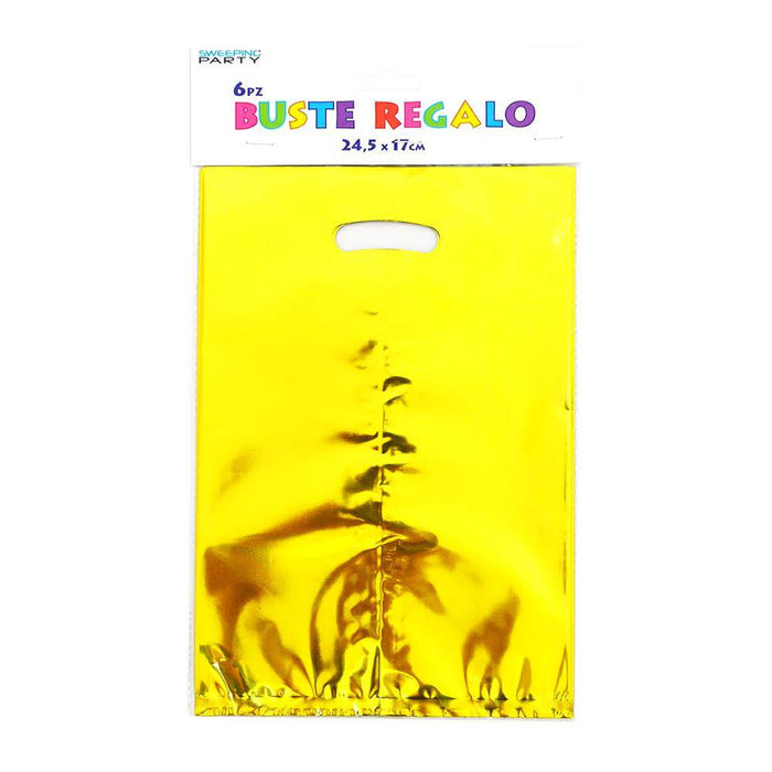Gift Bag - Gold - 24.5x17cm - 6pk