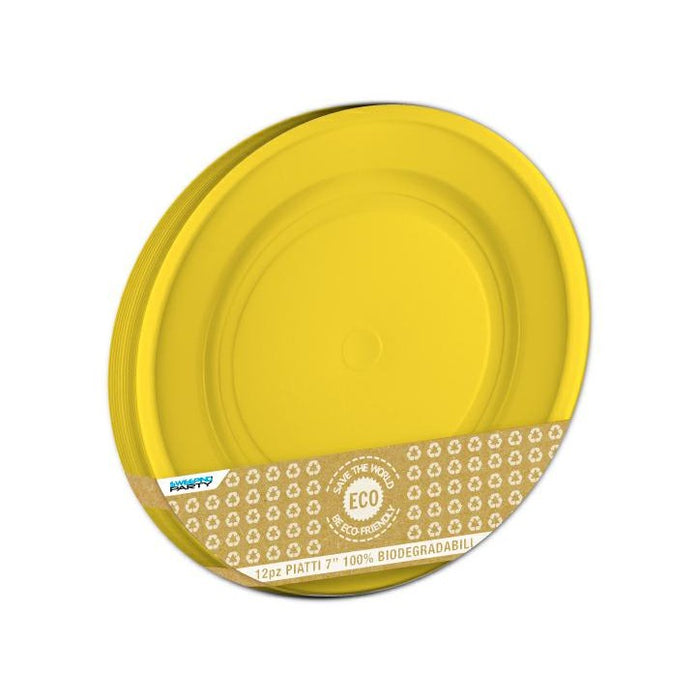 Dessert Plates - Biodegradable - Yellow 12pk