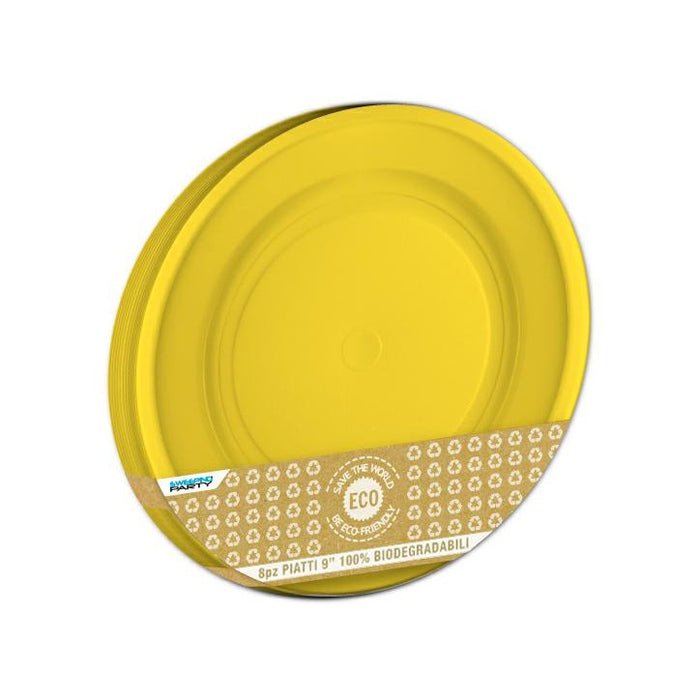 Lunch Plates - Biodegradable - Yellow 8pk