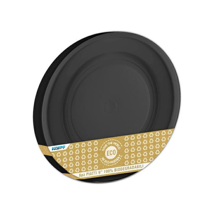 Lunch Plates - Biodegradable - Black 8pk