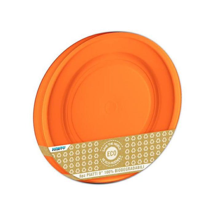 Lunch Plates - Biodegradable - Orange 8pk
