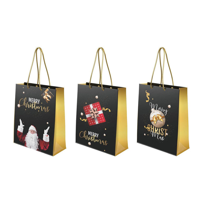 Christmas Gift Bag - Black and Gold