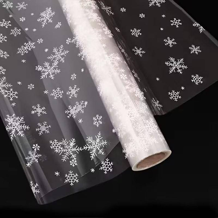 Clear Wrapping Film with Snowflake Print