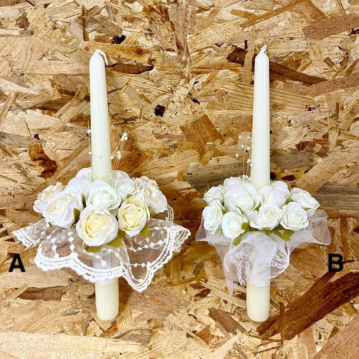 Ivory Girl Candle Bouquet - Pearl Spray