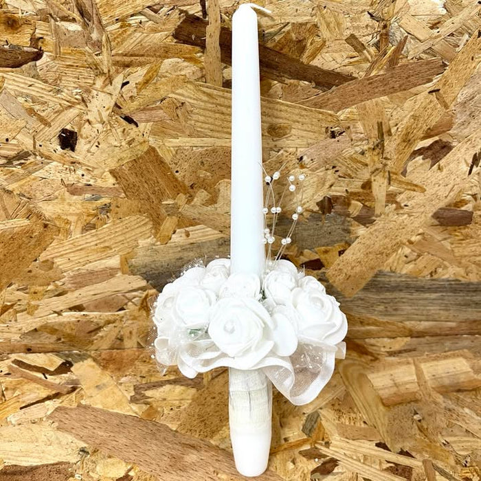 White Girl Candle Bouquet - Roses & Pearls