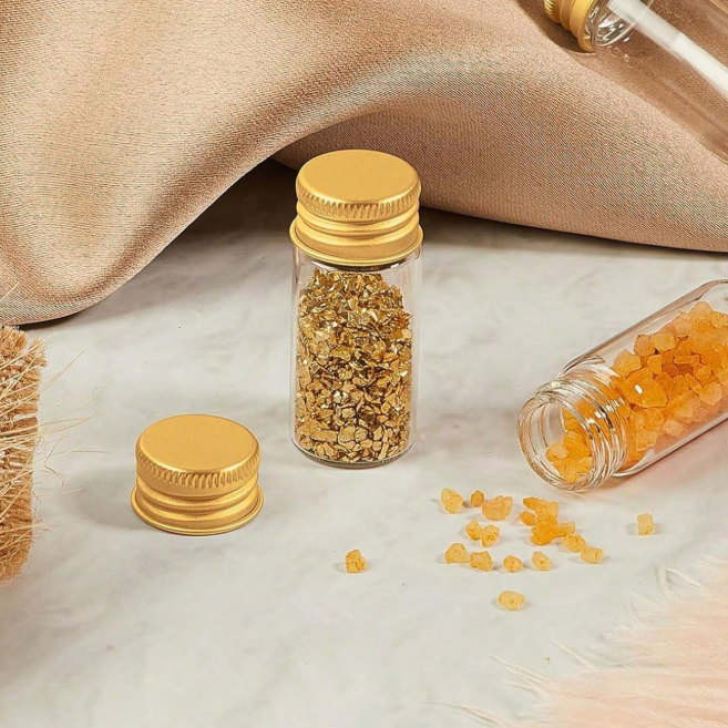 Glass Tube with Gold Screw Top