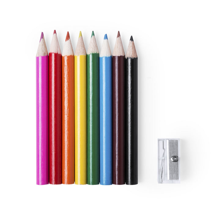 Coloured Pocket Set with 8 Pencil Colours and Sharpener