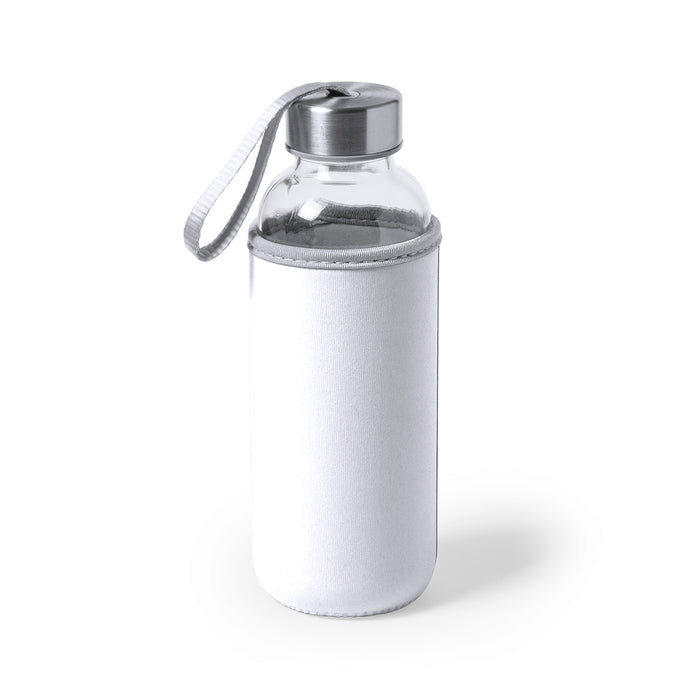 Glass Bottle with Coloured Neoprene Sleeve