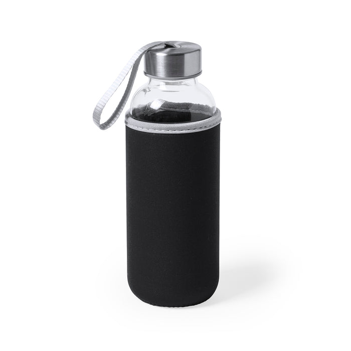 Glass Bottle with Coloured Neoprene Sleeve