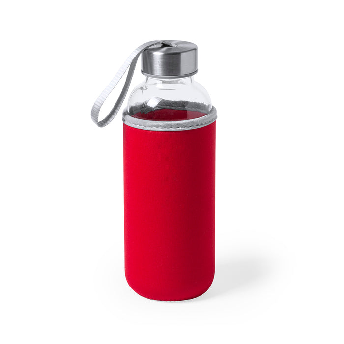 Glass Bottle with Coloured Neoprene Sleeve
