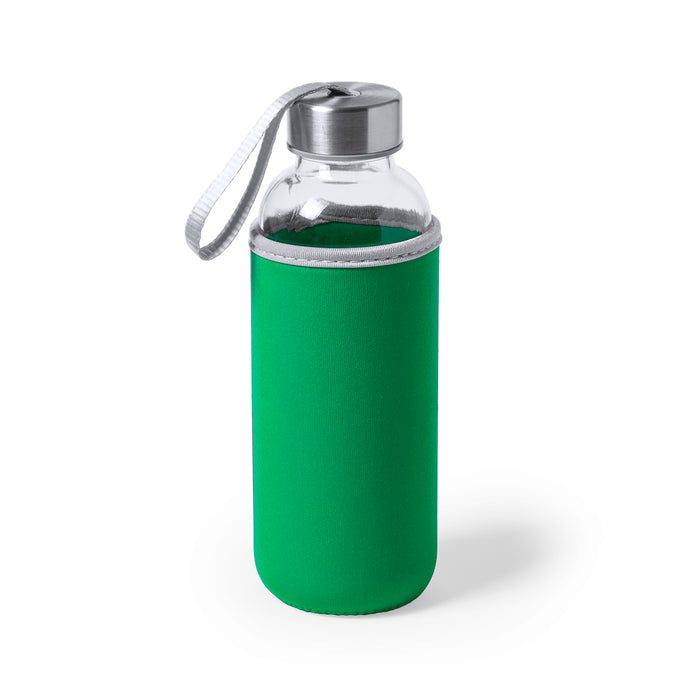 Glass Bottle with Coloured Neoprene Sleeve