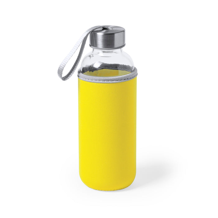 Glass Bottle with Coloured Neoprene Sleeve