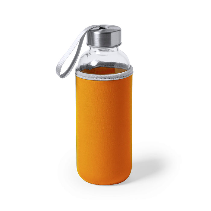 Glass Bottle with Coloured Neoprene Sleeve