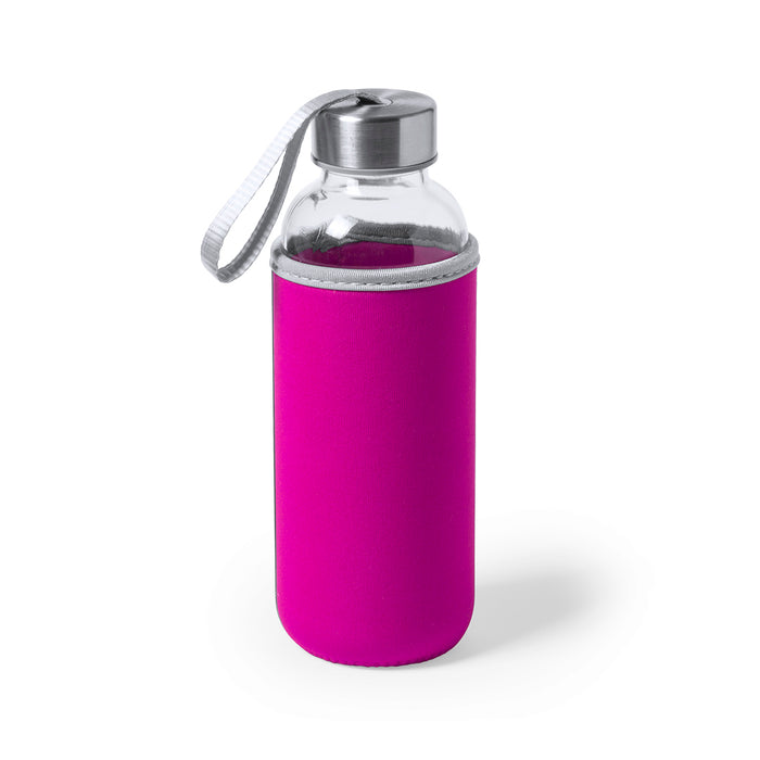 Glass Bottle with Coloured Neoprene Sleeve