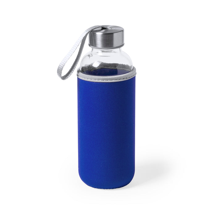 Glass Bottle with Coloured Neoprene Sleeve
