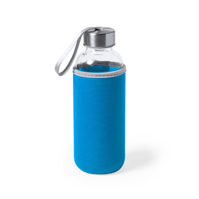 Glass Bottle with Coloured Neoprene Sleeve