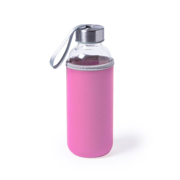 Glass Bottle with Coloured Neoprene Sleeve