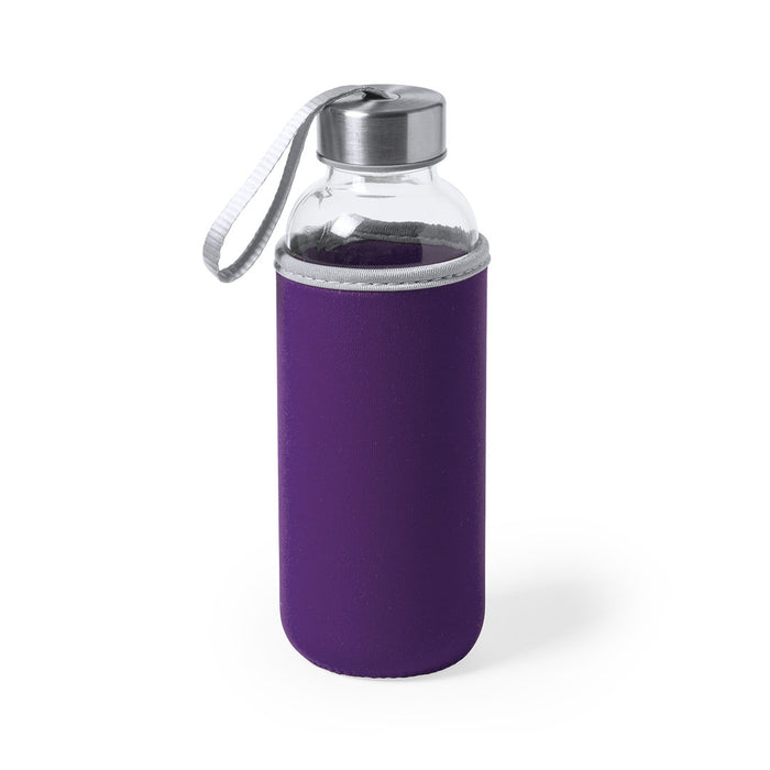 Glass Bottle with Coloured Neoprene Sleeve