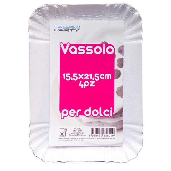 Rectangular Tray - White - 15.5x21.5cm - 4pk